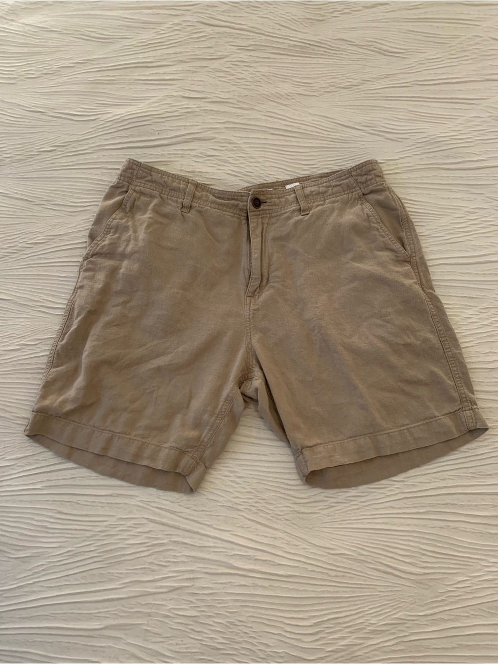 Lucky Brand Tan Lightweight Linen Blend Shorts, size 33
